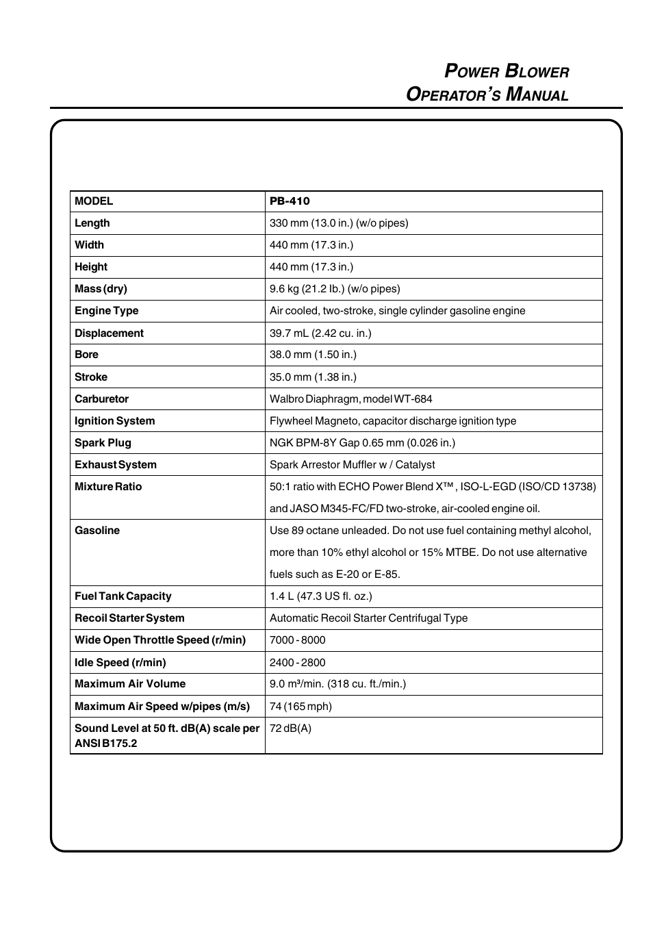 Echo PB-410 User Manual | Page 23 / 28