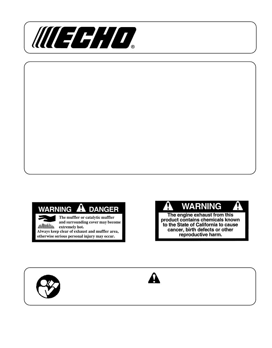 Echo GT-2000EZR User Manual | 27 pages