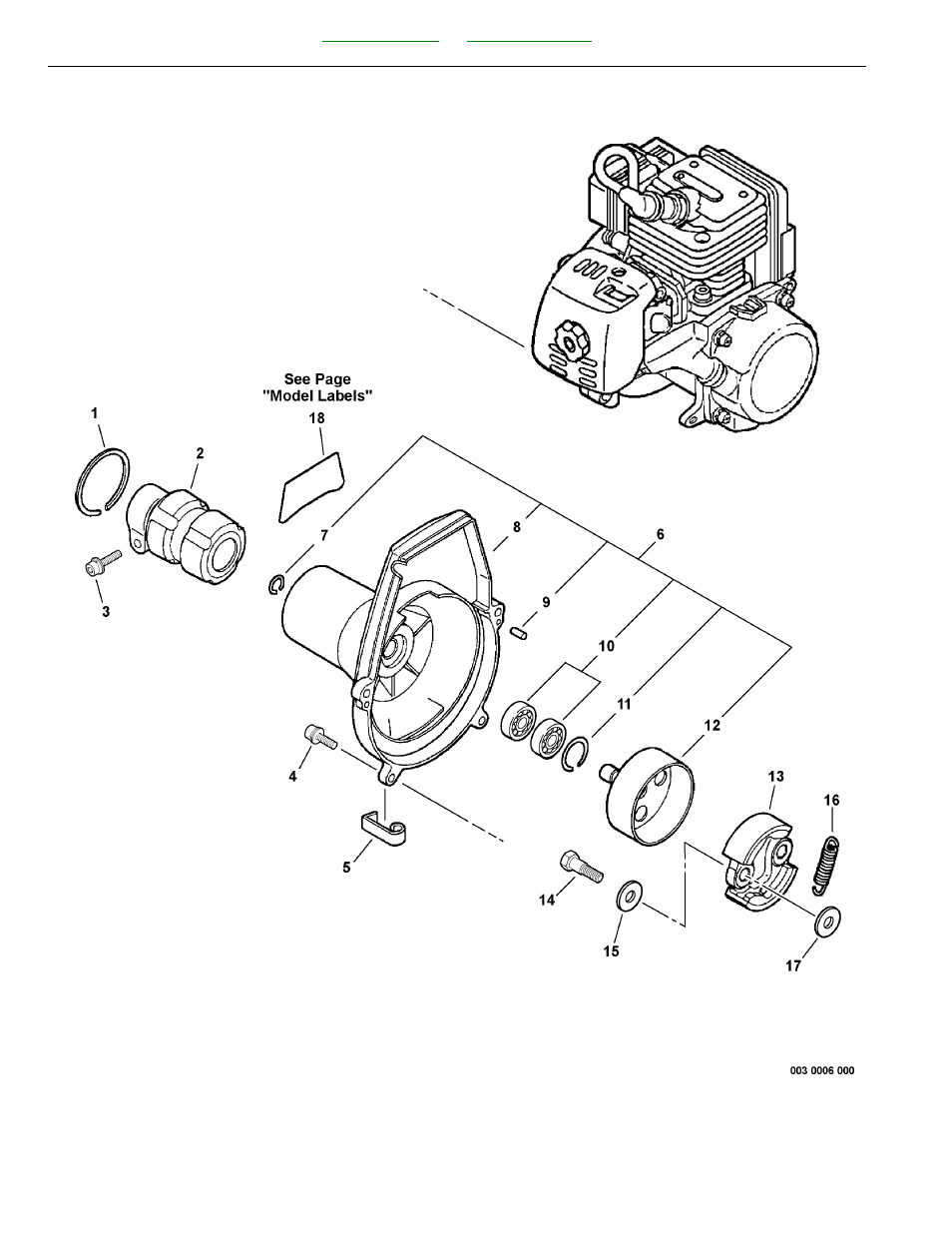 Fan case, clutch | Echo SRM-260 User Manual | Page 8 / 44