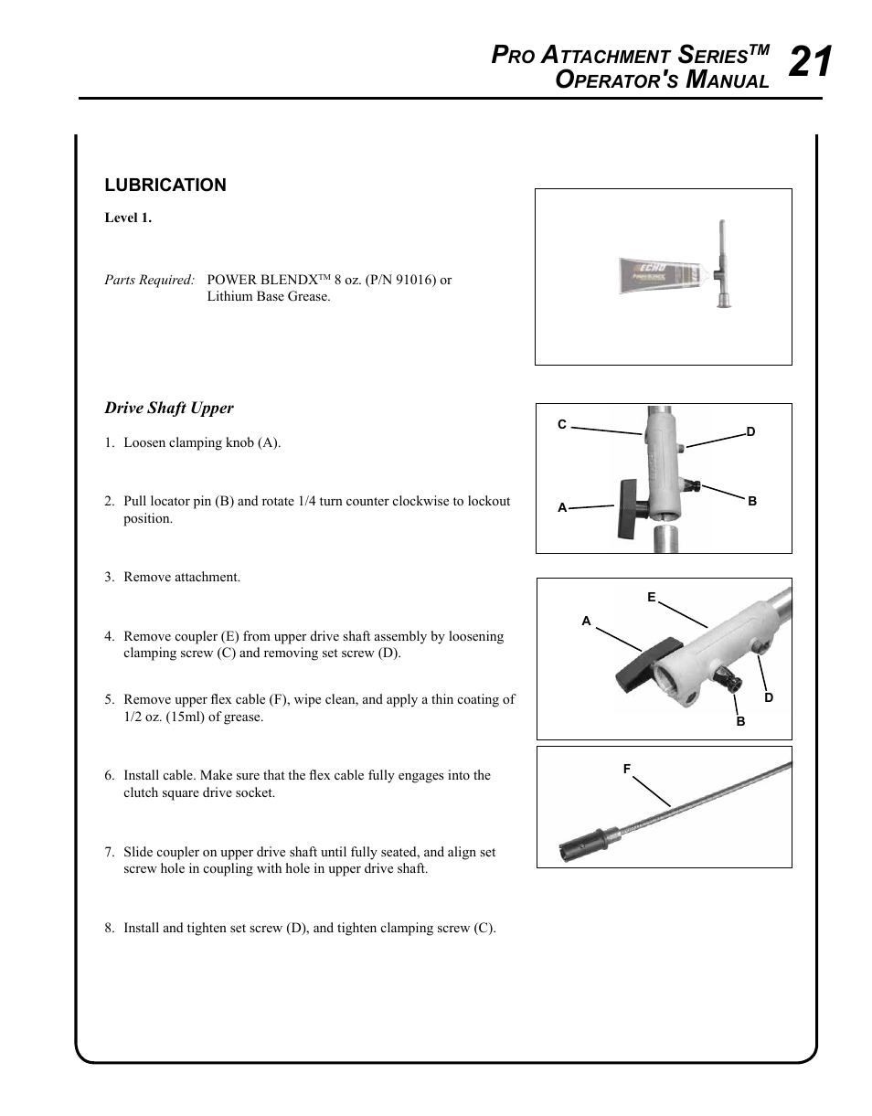 Echo PRO ATTACHMENT SERIES PAS-225 User Manual | Page 21 / 28