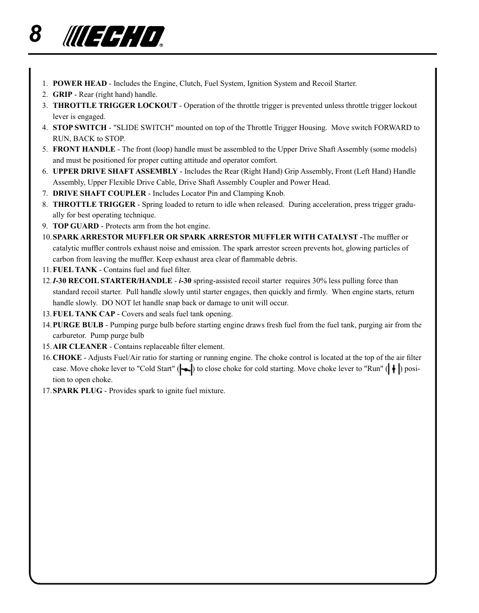 Echo PRO ATTACHMENT SERIES PAS-225 User Manual | Page 8 / 28