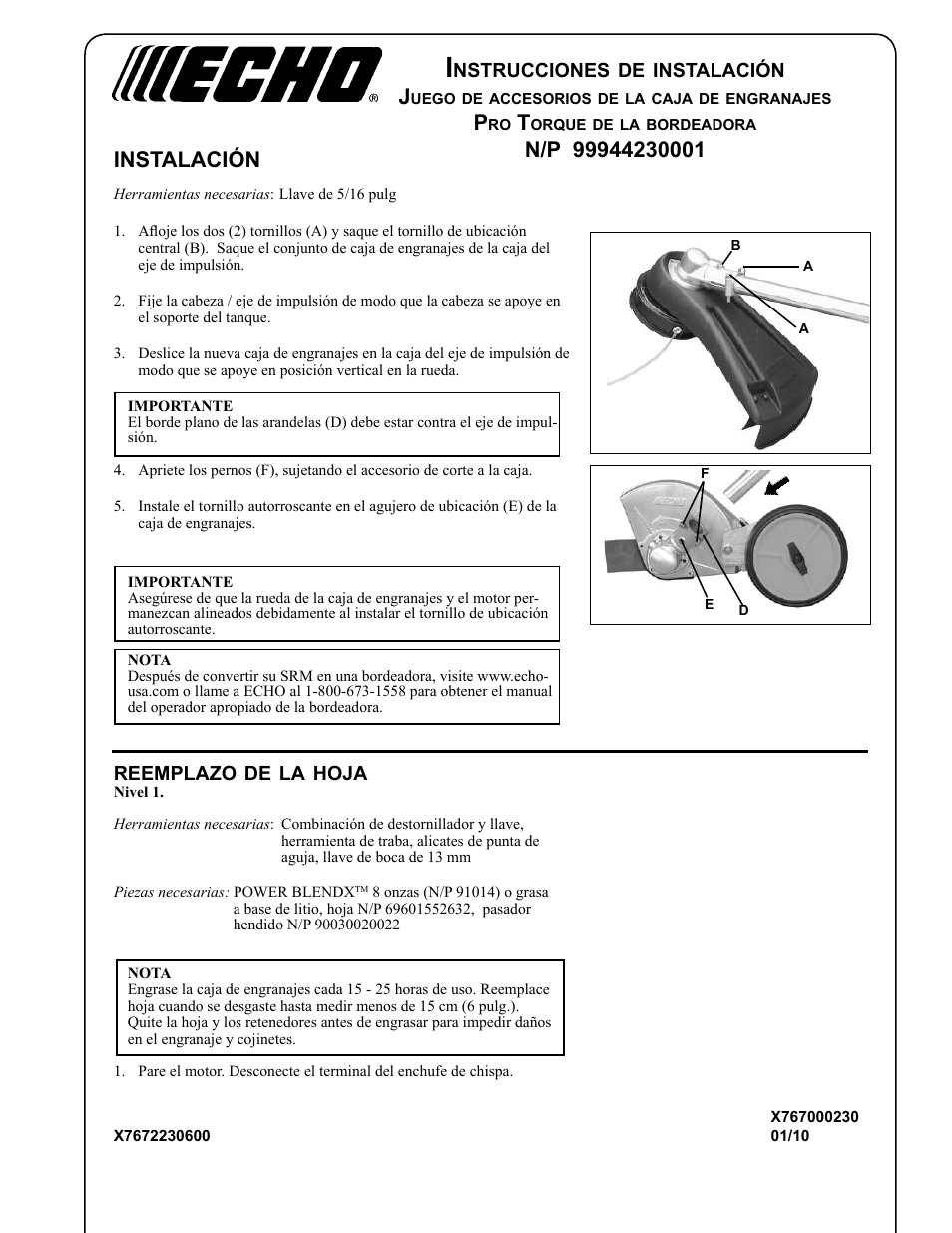 Instalación | Echo 99944230001 User Manual | Page 3 / 8