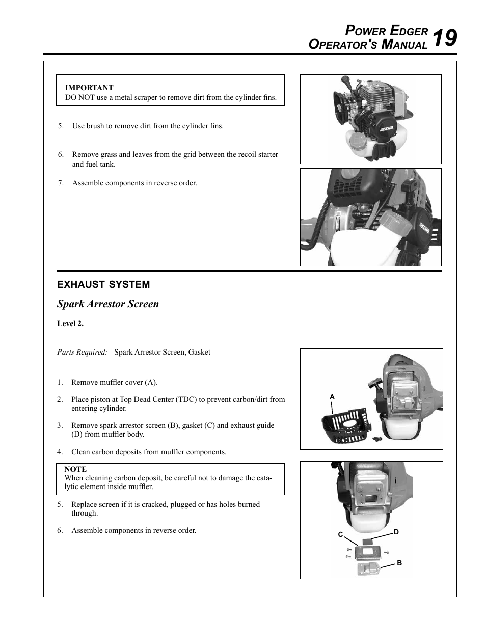 Echo POWER EDGER PE-280 User Manual | Page 19 / 28
