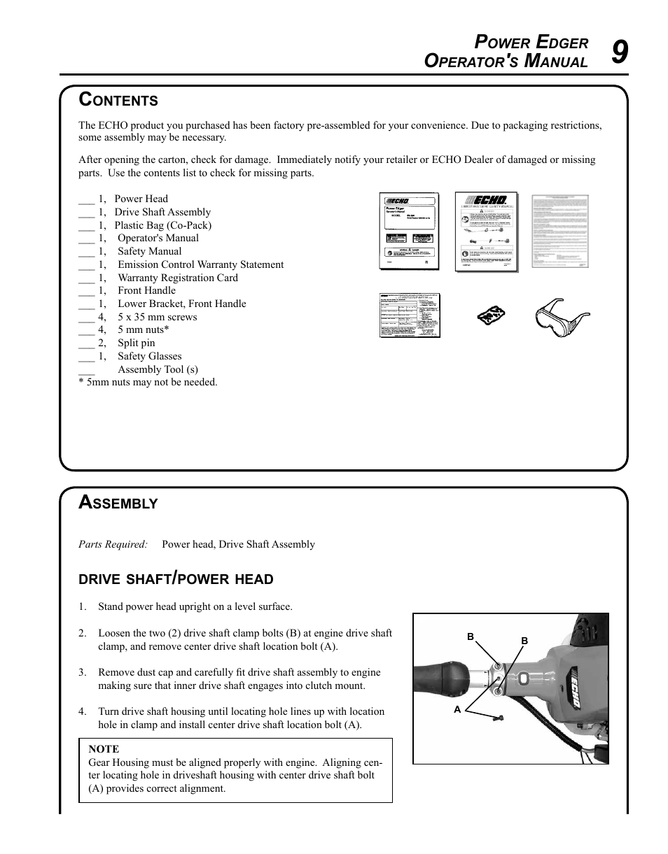 Echo POWER EDGER PE-280 User Manual | Page 9 / 28