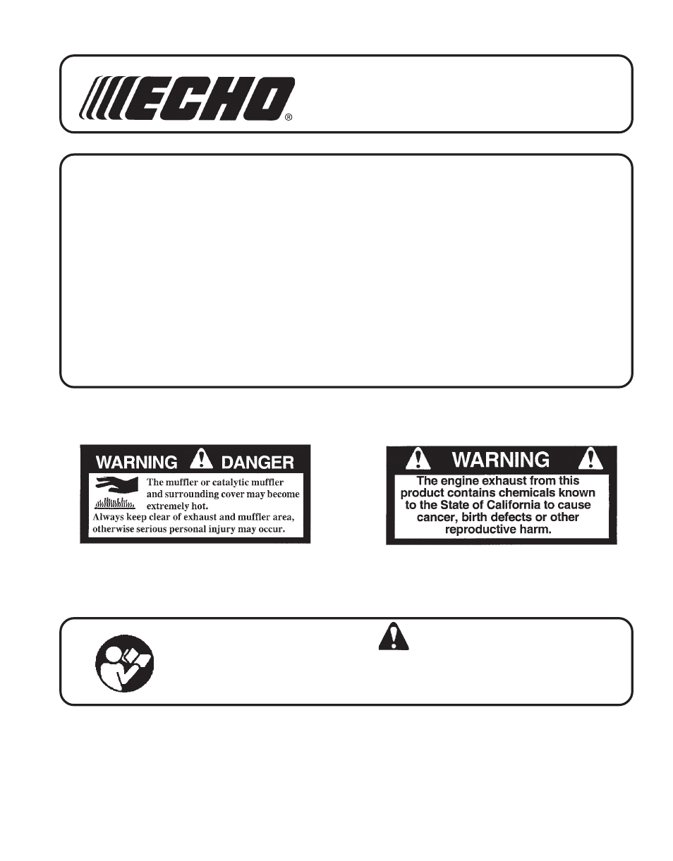 Echo SRM-210 User Manual | 32 pages