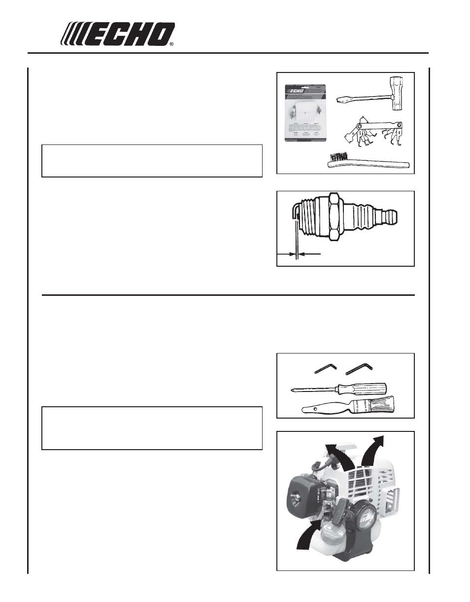 Spark plug, Cooling systems cleaning | Echo SRM-210 User Manual | Page 20 / 32