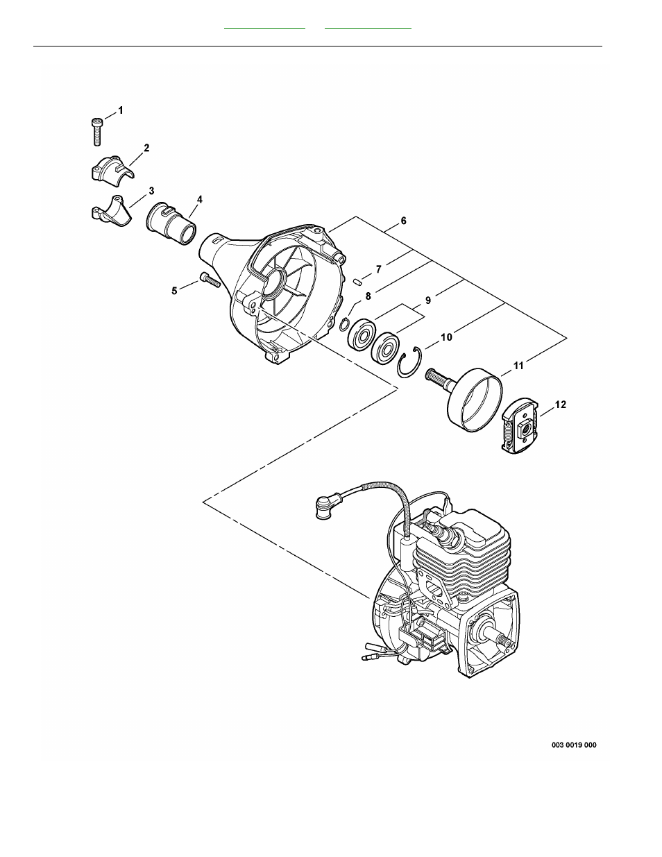 Fan case, clutch | Echo SRM-225 User Manual | Page 14 / 44