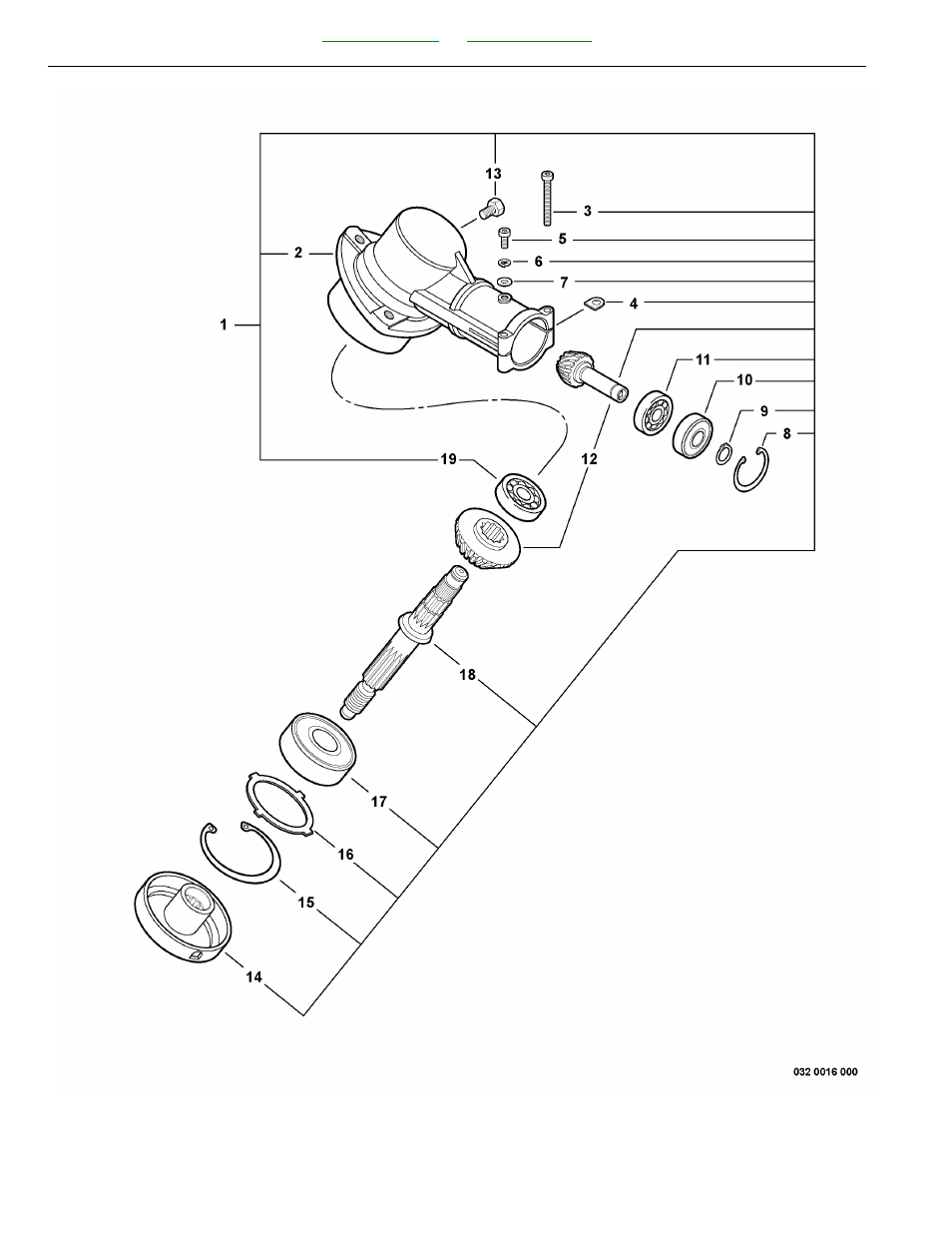 Gear case | Echo SRM-225 User Manual | Page 24 / 44