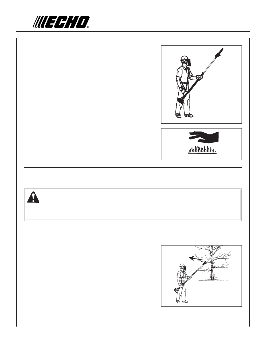 Warning, Kickback | Echo PPT-260 User Manual | Page 6 / 32