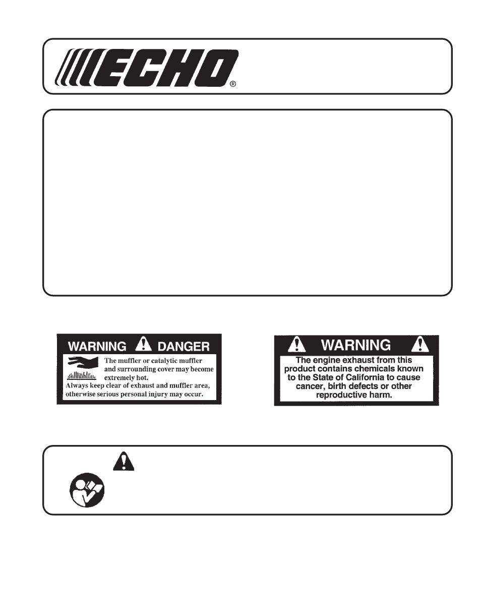 Echo PE-265 User Manual | 28 pages