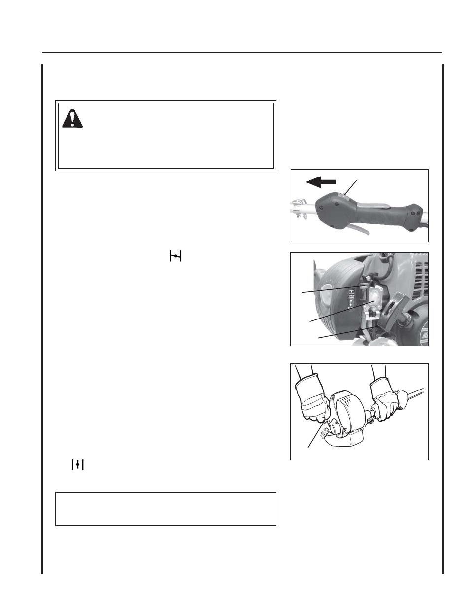 Starting cold engine, Warning | Echo PE-265 User Manual | Page 13 / 28