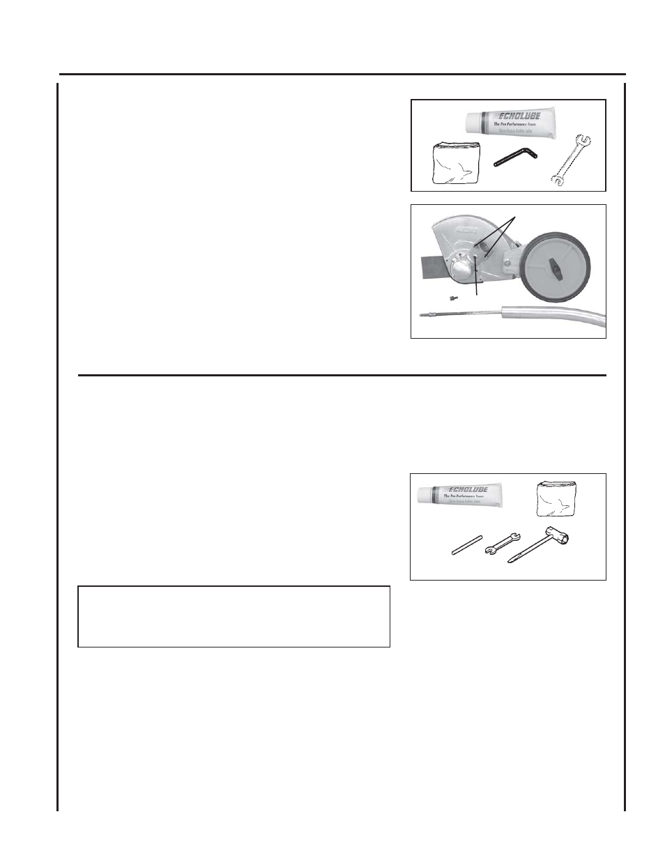 Blade replacement/lubrication, Drive shaft lubrication | Echo PE-265 User Manual | Page 21 / 28