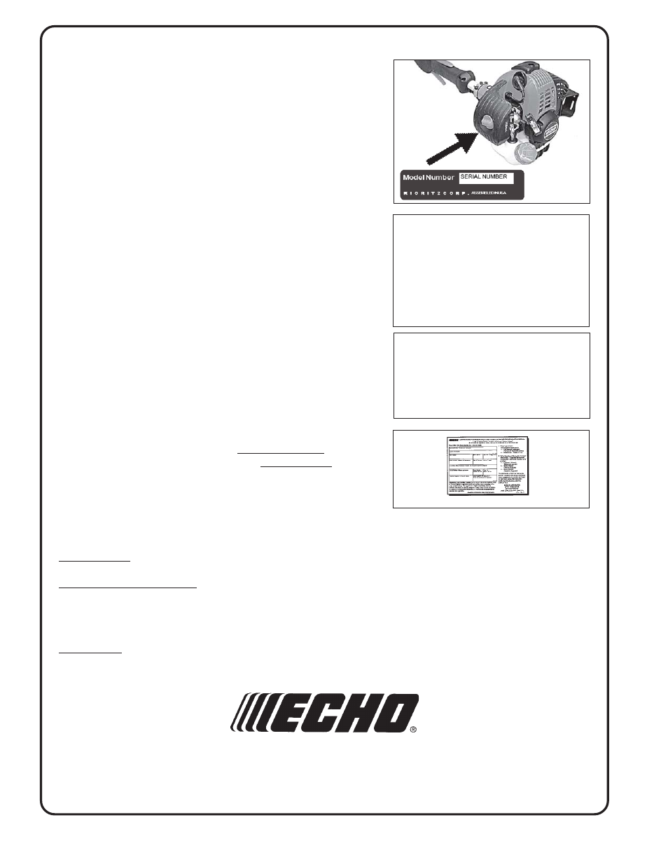 Servicing information | Echo PE-265 User Manual | Page 28 / 28