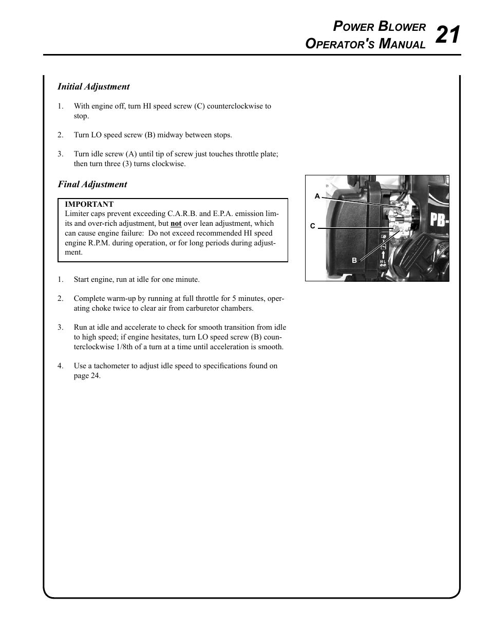 Echo PB-620ST User Manual | Page 21 / 28