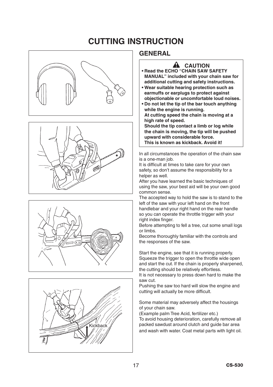 Cutting instruction, General | Echo CS-530 User Manual | Page 19 / 32