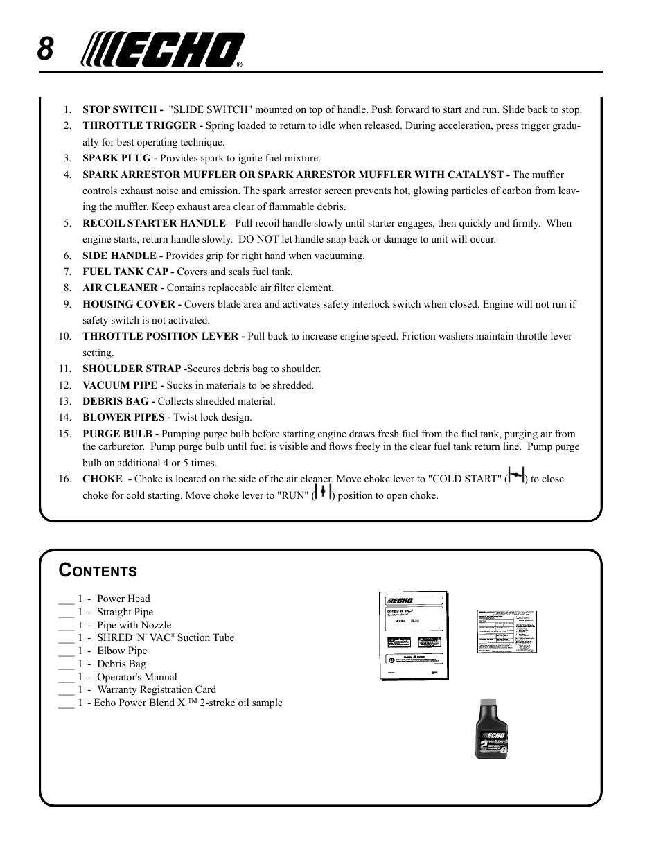 Echo SHRED'N'VAC ES-210 User Manual | Page 8 / 32