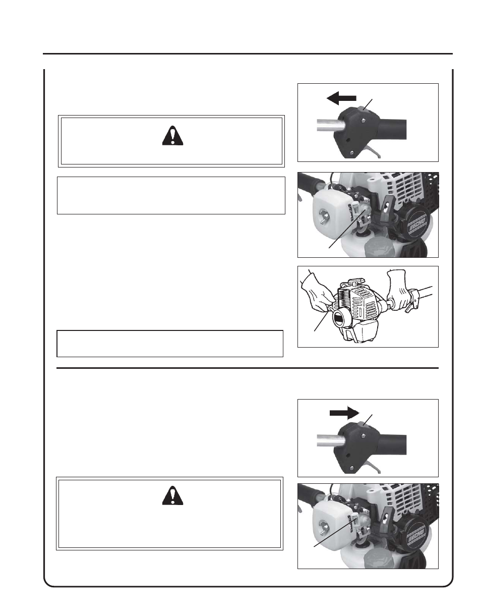 Starting warm engine, Stopping engine | Echo GT-230 User Manual | Page 13 / 24