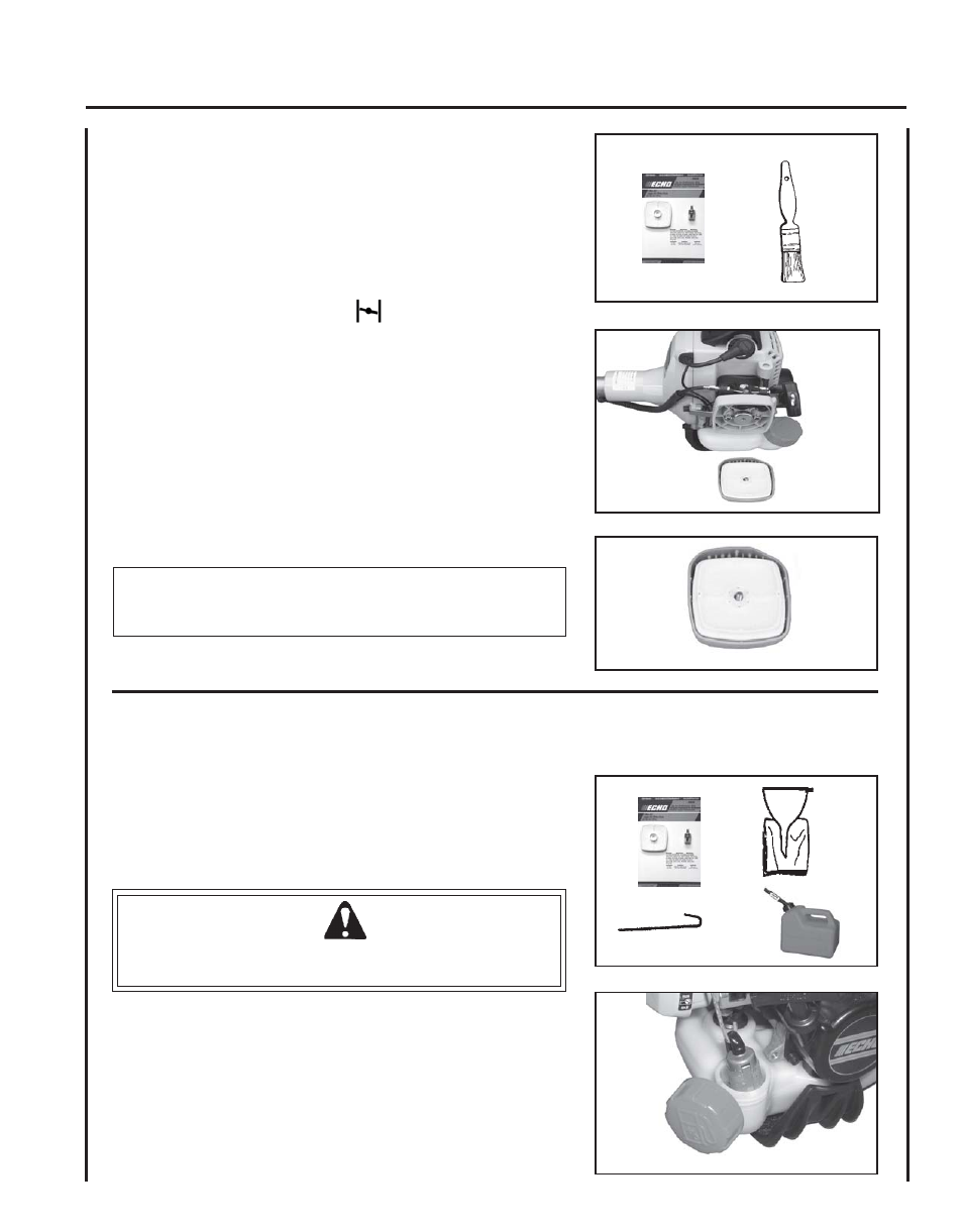 Air filter, Fuel filter | Echo GT-230 User Manual | Page 15 / 24