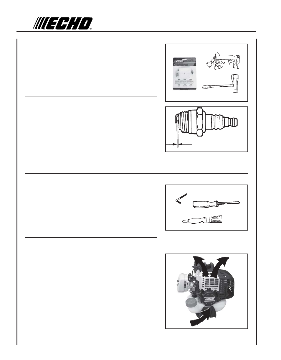 Spark plug, Cooling system | Echo GT-230 User Manual | Page 16 / 24