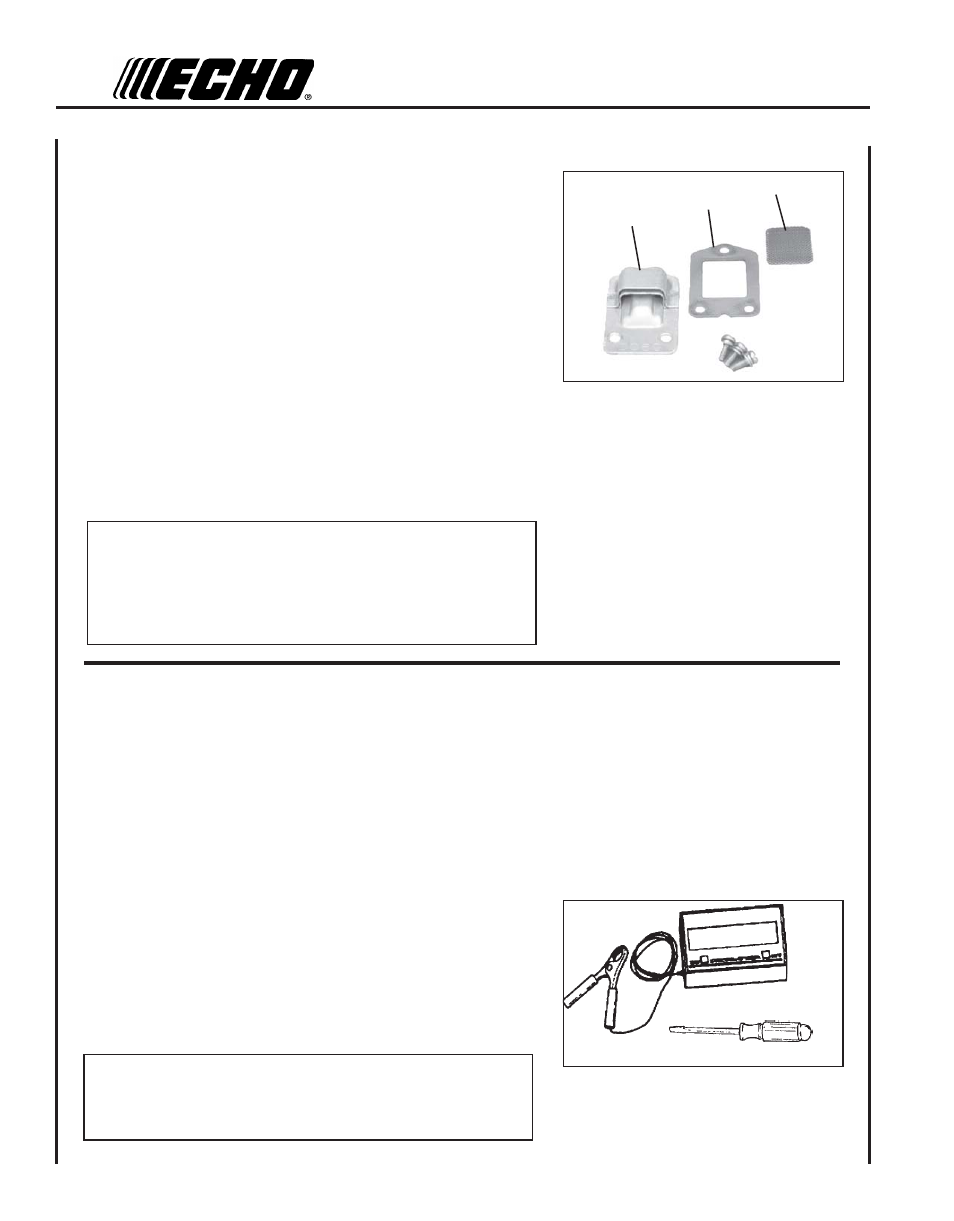 Carburetor adjustment, Cylinder exhaust port, Engine break-in | High altitude adjustment | Echo GT-230 User Manual | Page 18 / 24