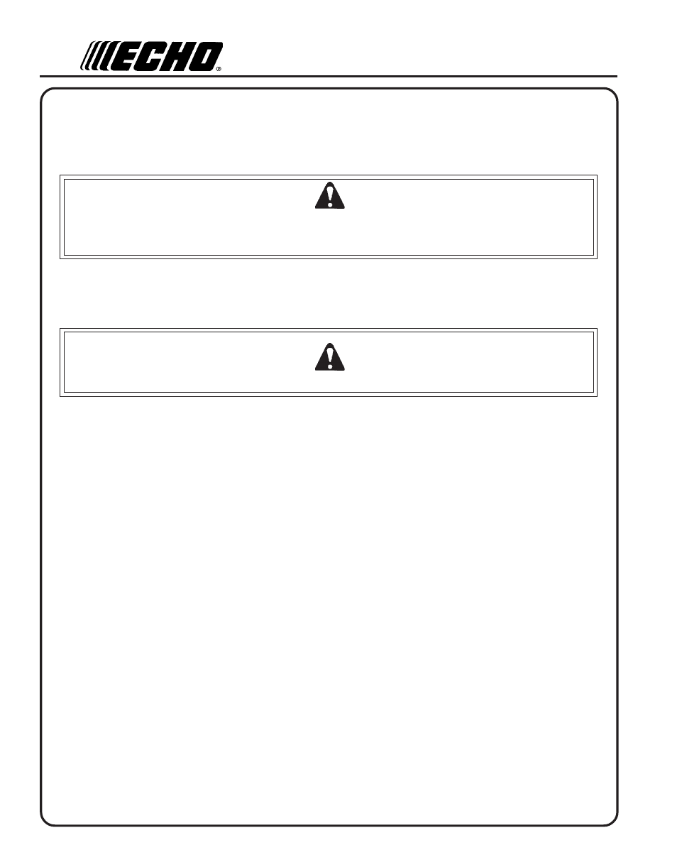 Storage, Long term storage (over 30 days) warning danger, Warning danger | Echo GT-230 User Manual | Page 22 / 24