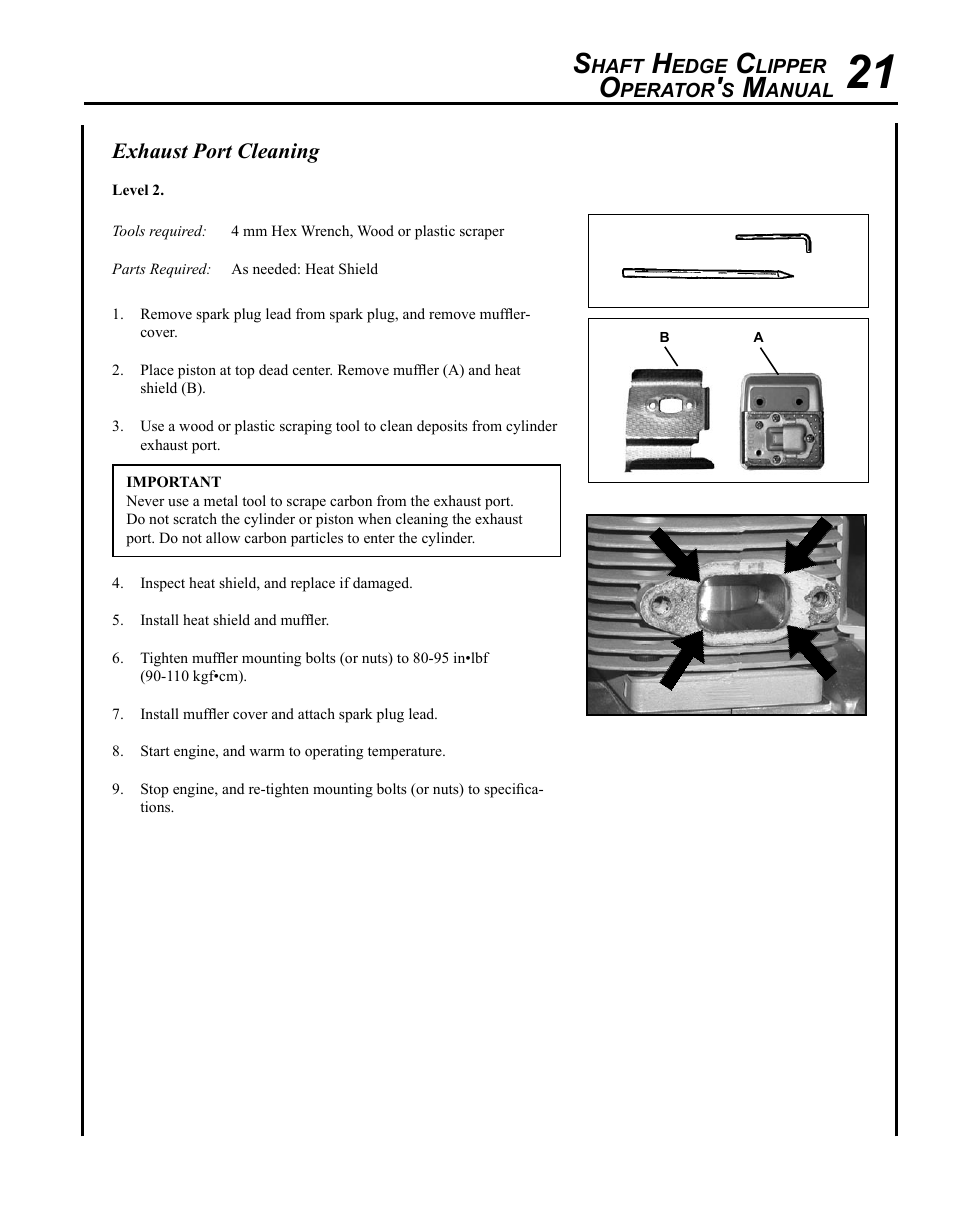 Echo SHC-265 User Manual | Page 21 / 32