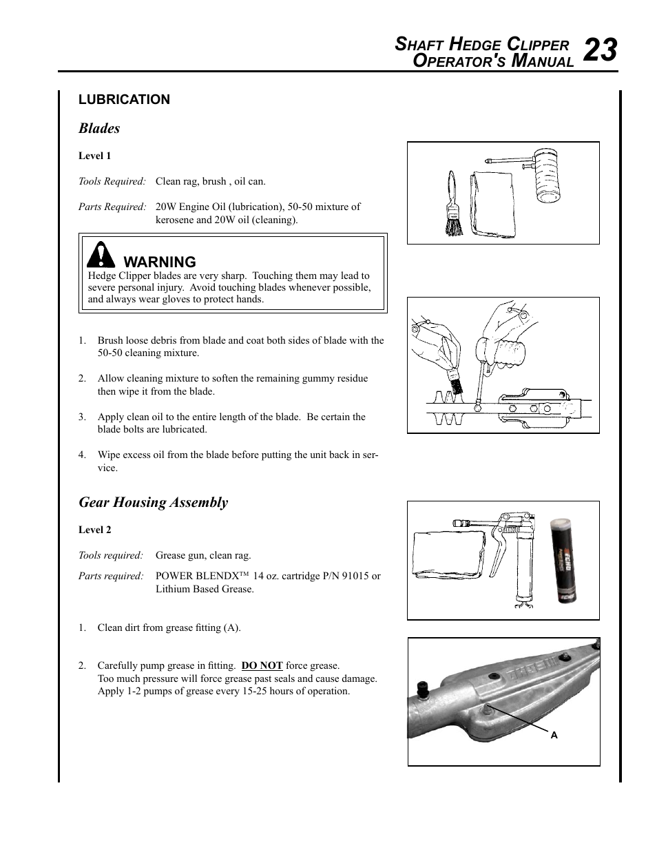 Lubrication | Echo SHC-265 User Manual | Page 23 / 32