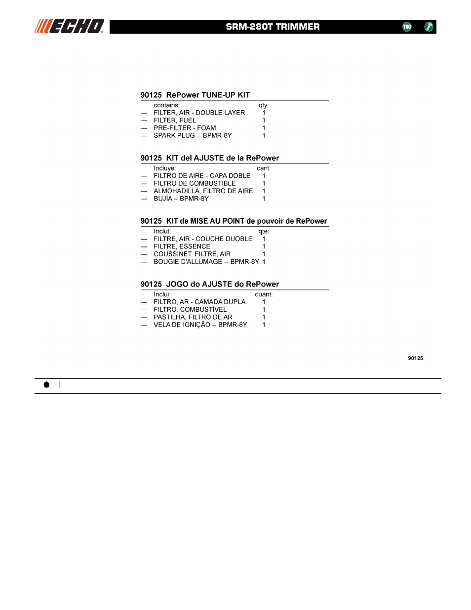 Srm-280t trimmer | Echo SRM-280T User Manual | Page 27 / 29