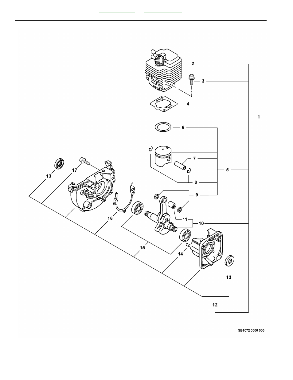 Engine, short block -- sb1072 | Echo GT-200 R User Manual | Page 20 / 44