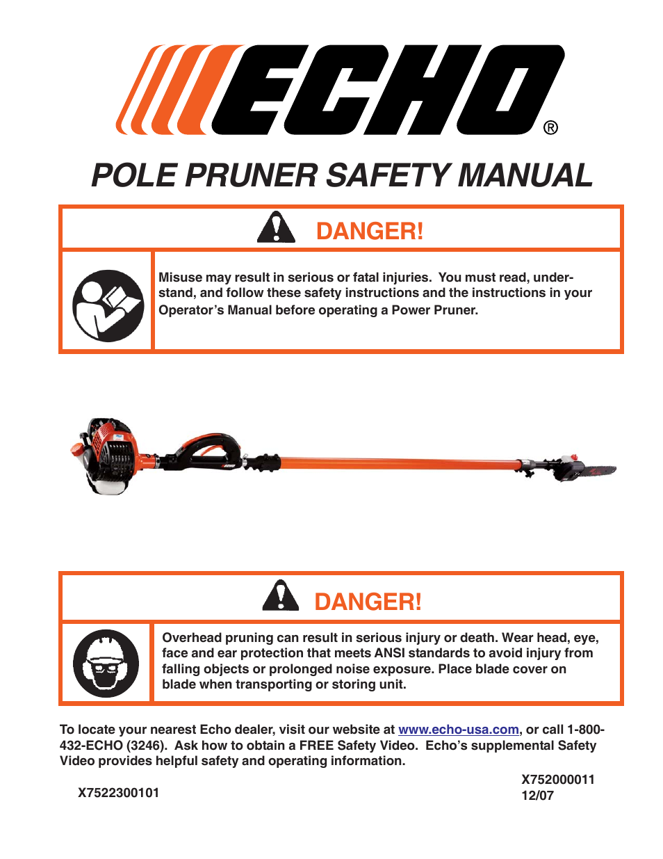 Echo Pole Pruner User Manual | 24 pages