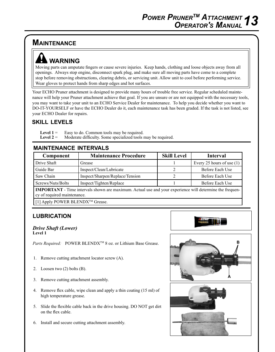 Echo 99944200532 User Manual | Page 13 / 20