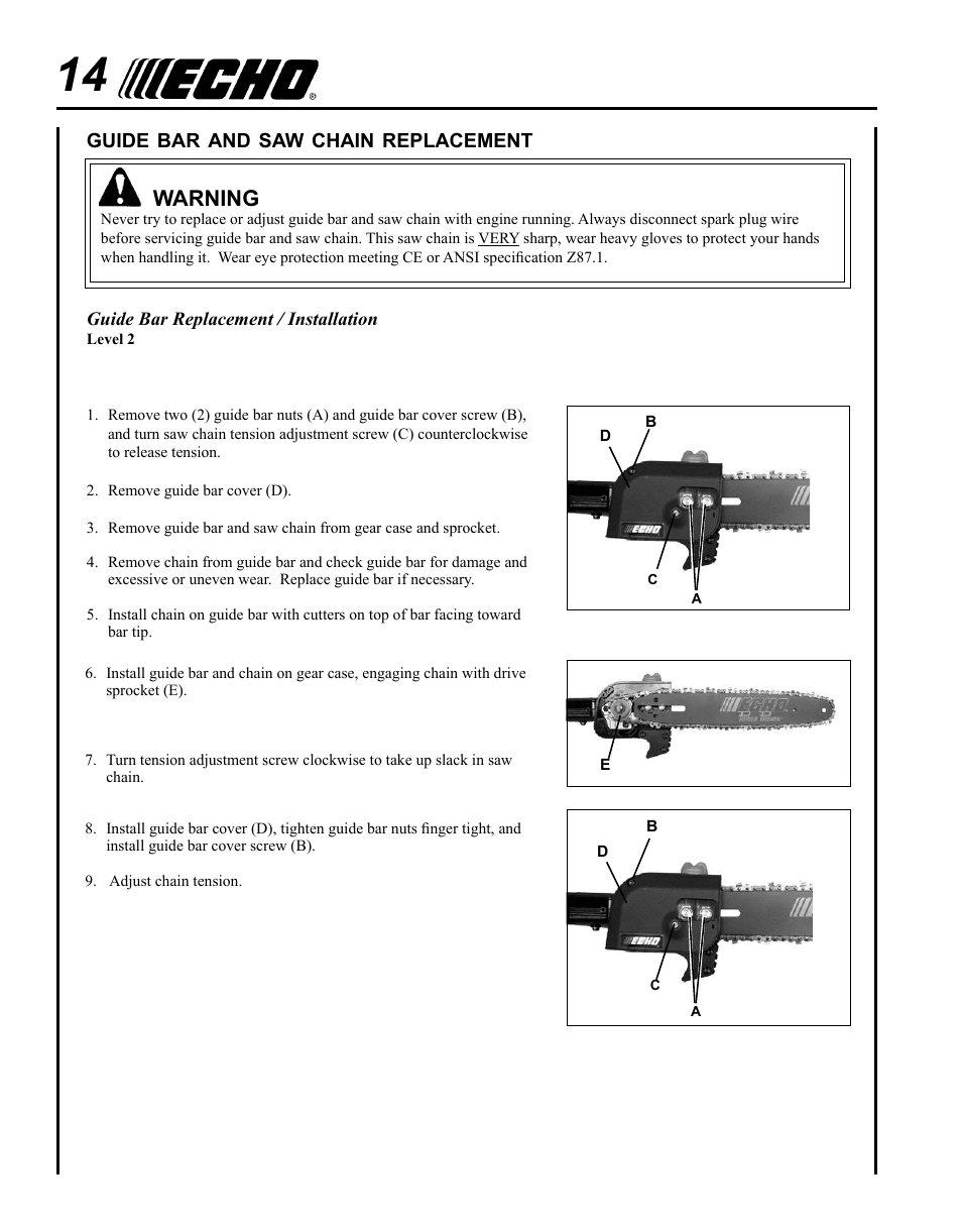 Echo 99944200532 User Manual | Page 14 / 20