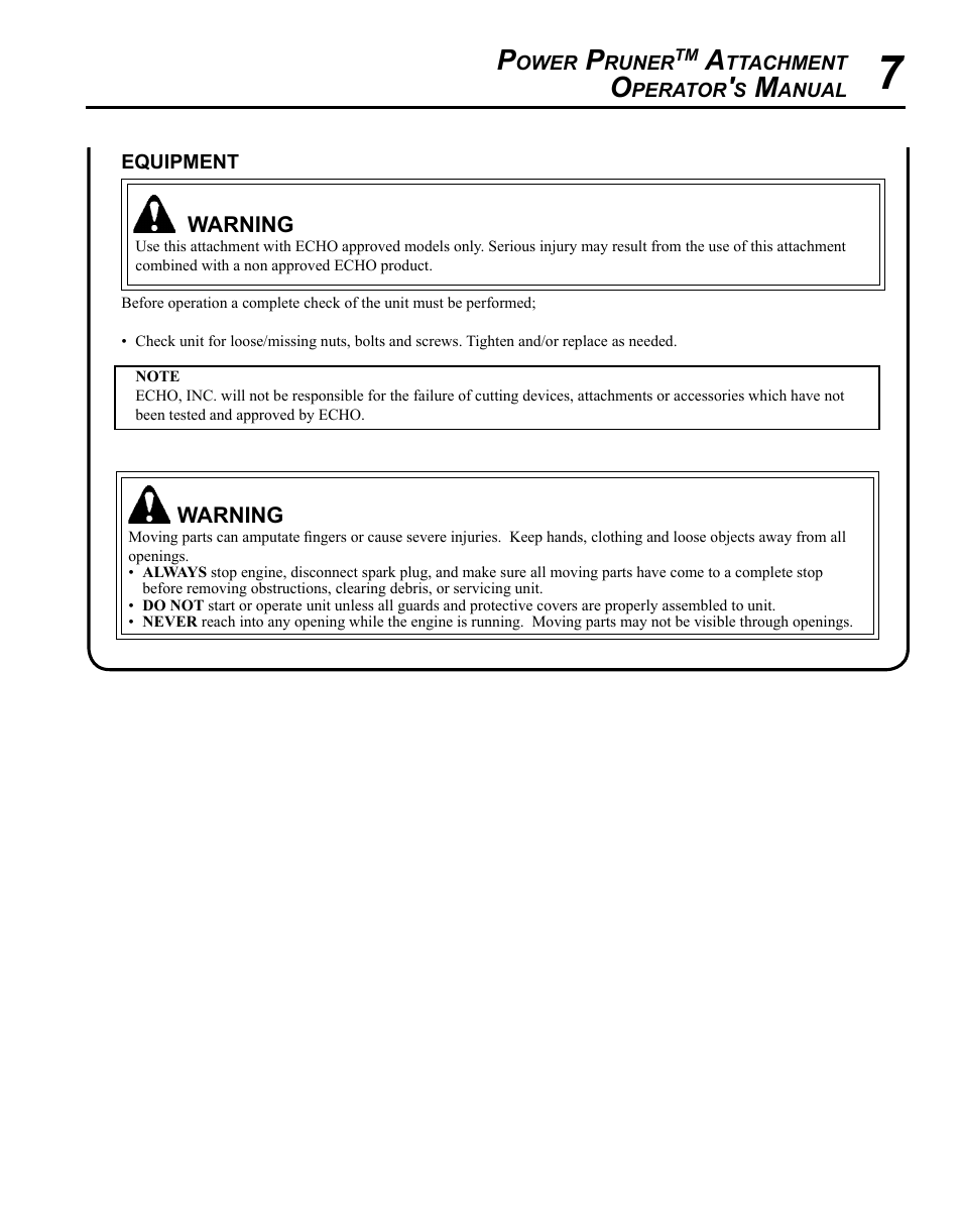 Echo 99944200532 User Manual | Page 7 / 20