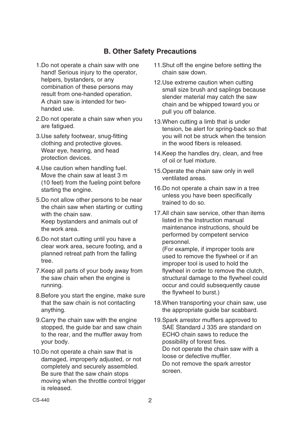 Echo CS-440 User Manual | Page 4 / 32