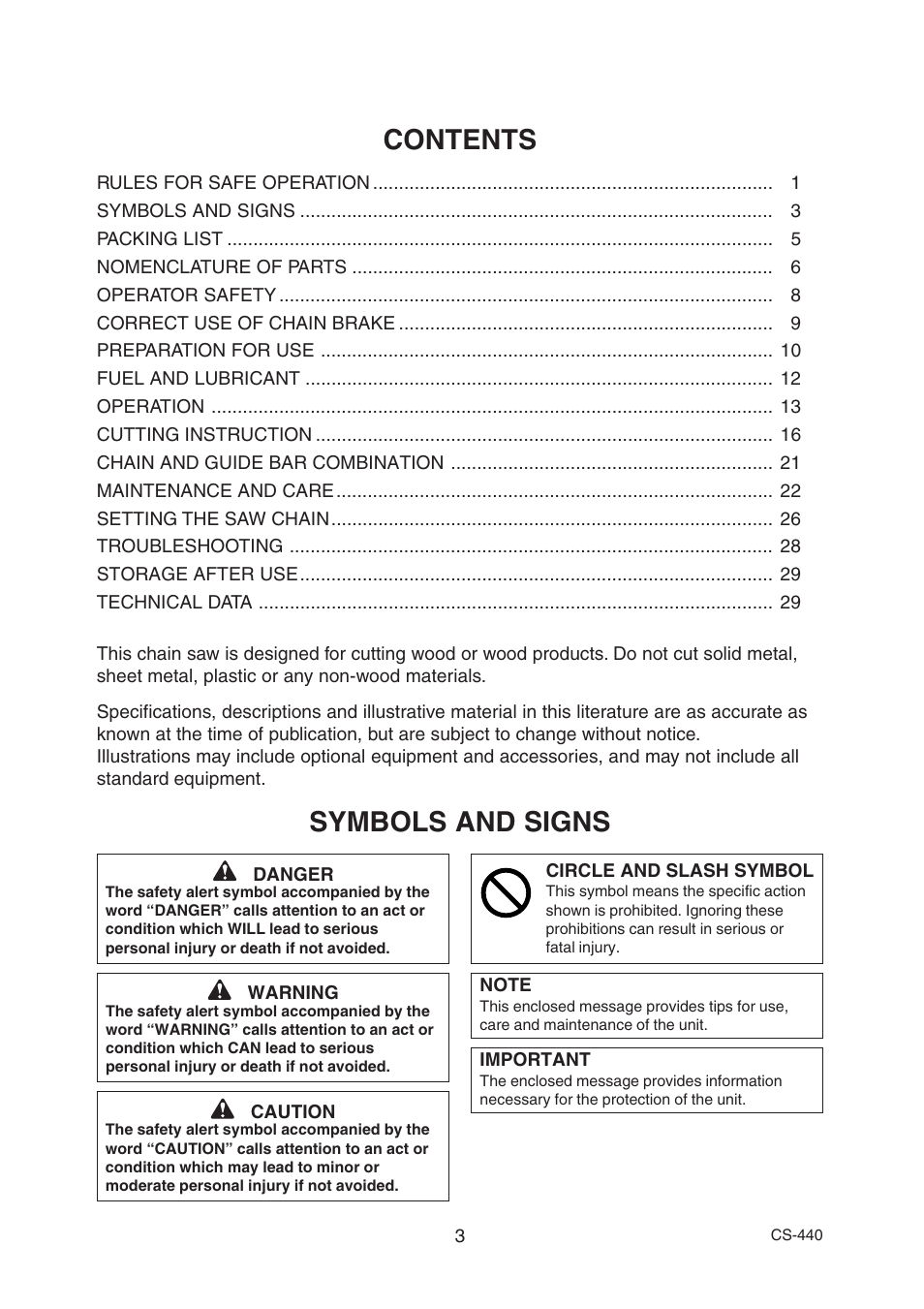 Echo CS-440 User Manual | Page 5 / 32