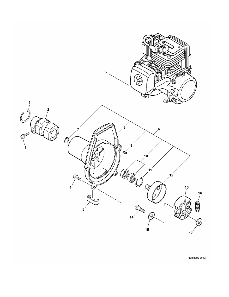 Fan case, clutch -- orange models | Echo TRIMMER SRM-230 User Manual | Page 12 / 46