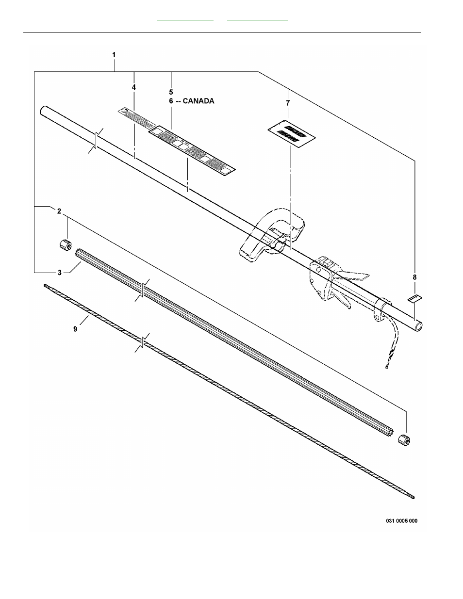 Main pipe assembly, flexible driveshaft | Echo TRIMMER SRM-230 User Manual | Page 28 / 46