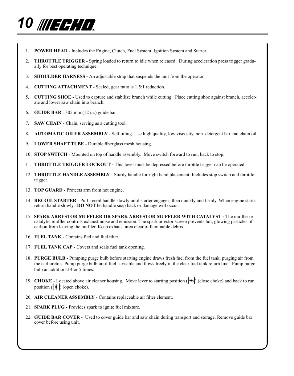 Echo PPT-280 User Manual | Page 10 / 40