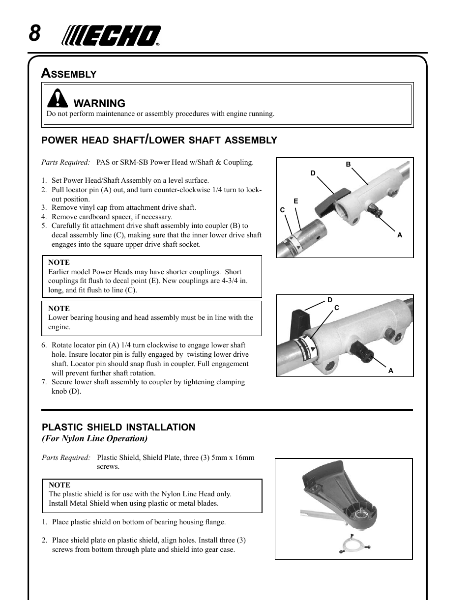 Echo 99944200540 User Manual | Page 8 / 16