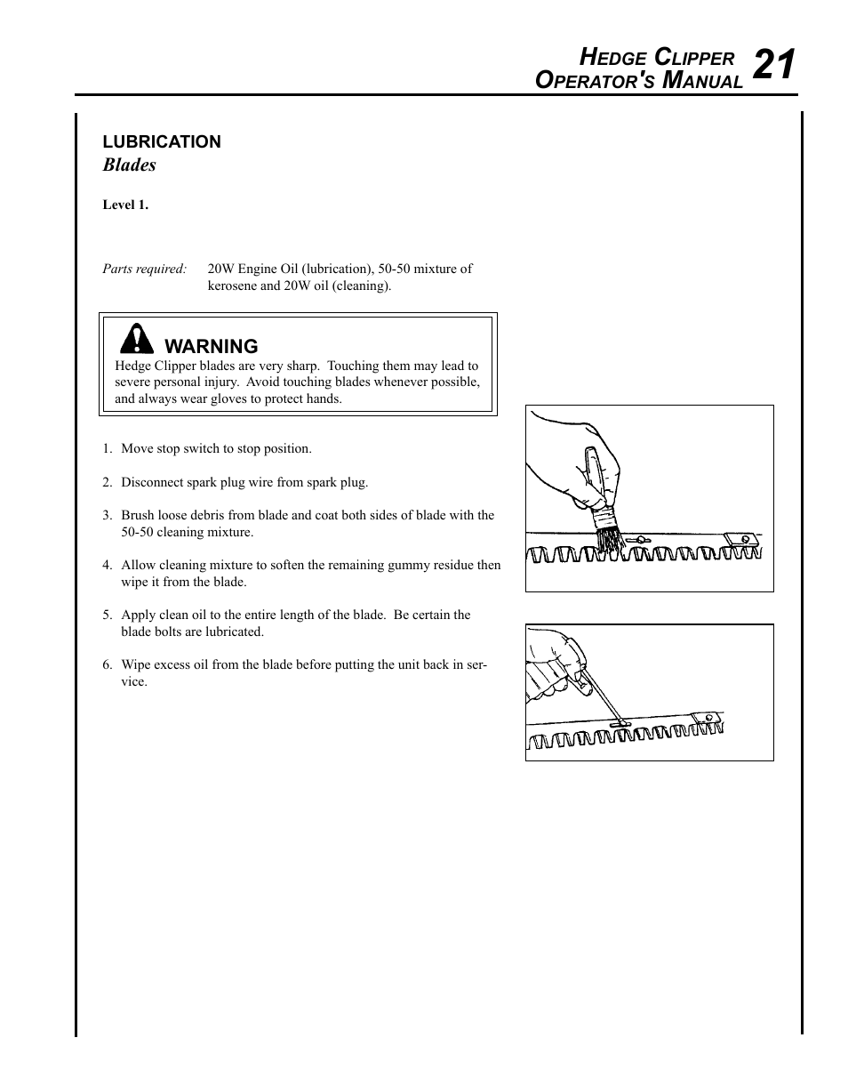 Lubrication | Echo HC-235 User Manual | Page 21 / 32