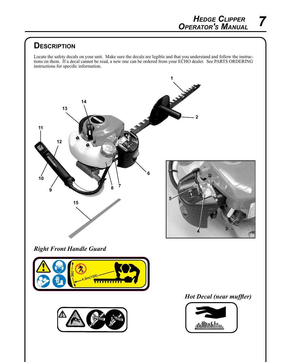 Description | Echo HC-235 User Manual | Page 7 / 32