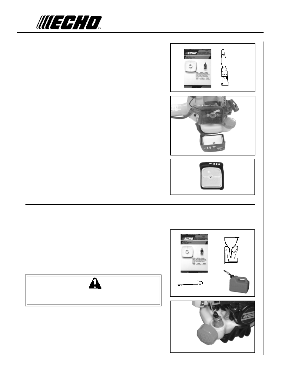 Warning danger | Echo SRM-260U User Manual | Page 22 / 32