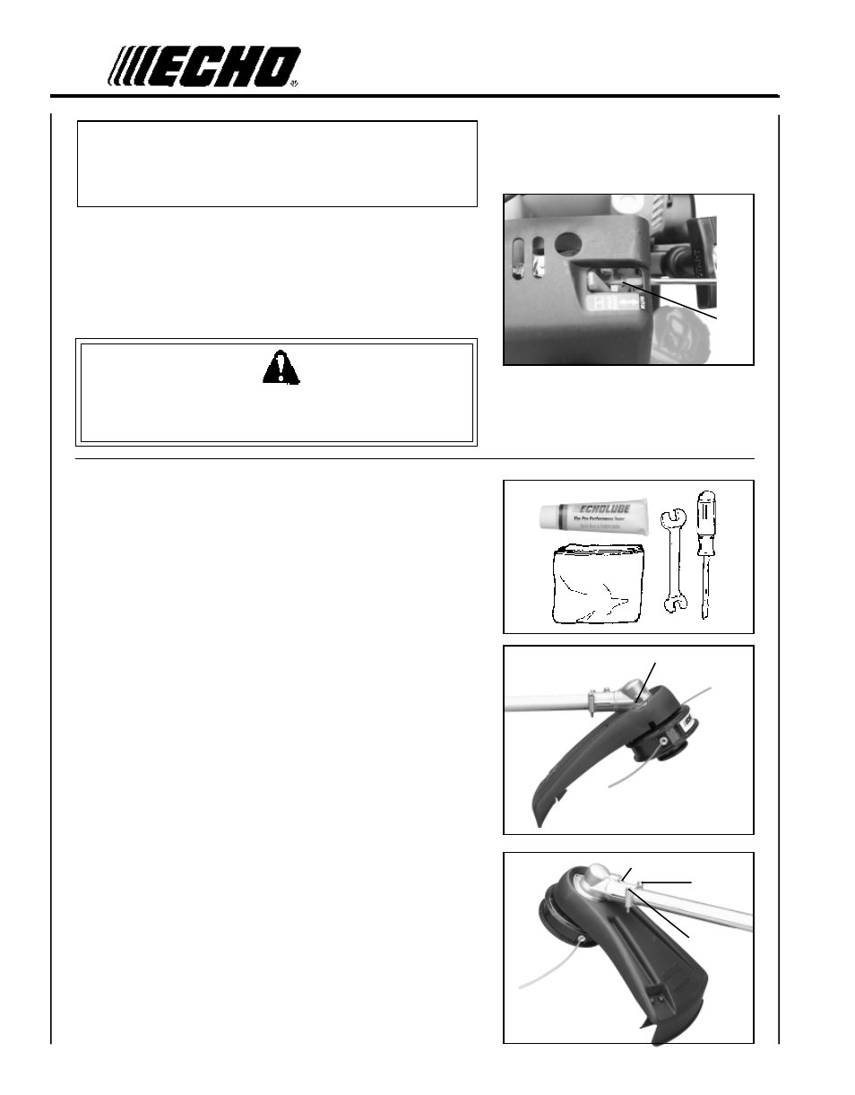 Warning danger | Echo SRM-260U User Manual | Page 26 / 32