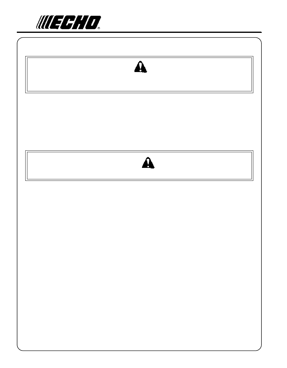 Warning danger | Echo SRM-260U User Manual | Page 30 / 32