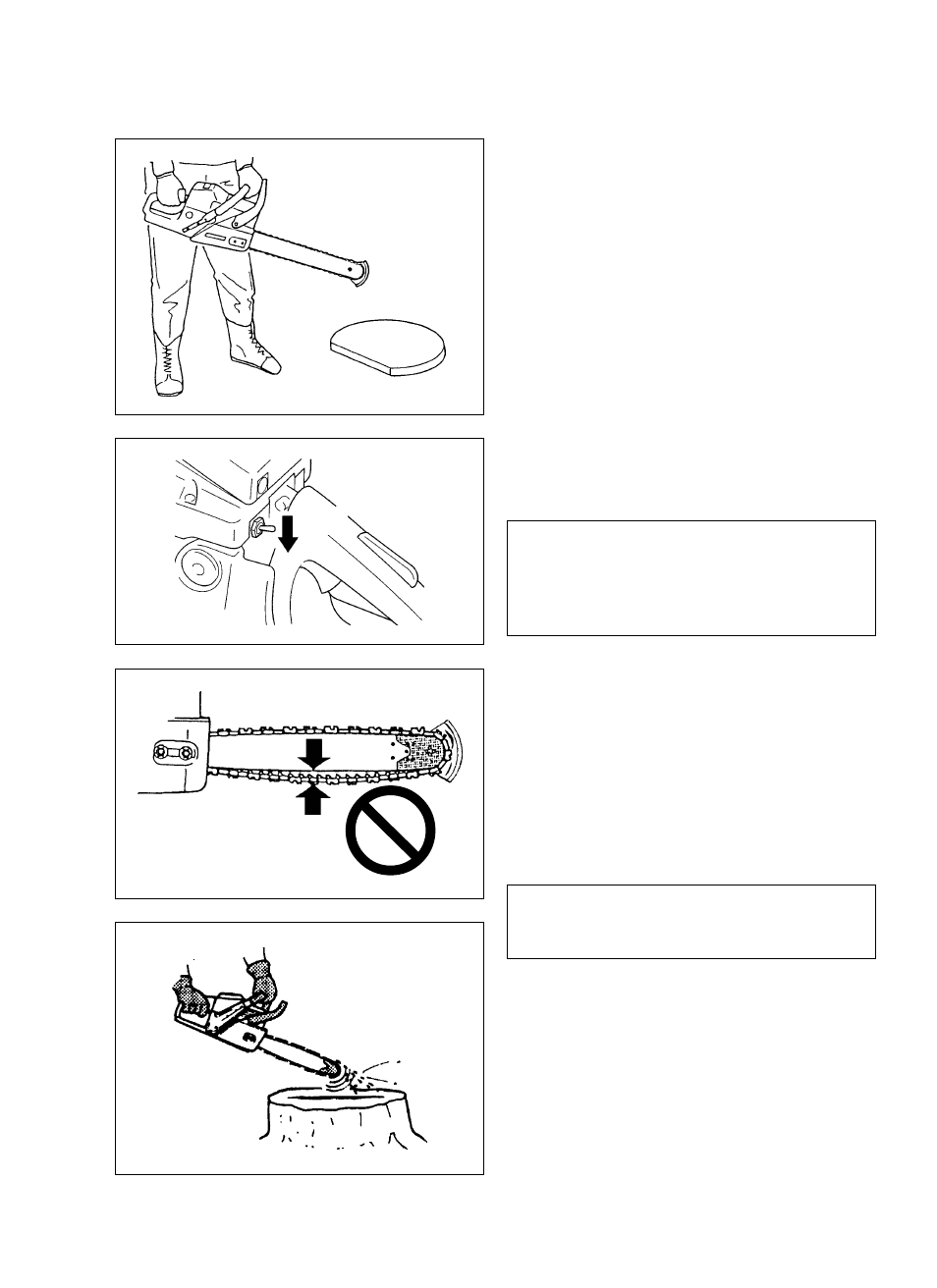 Running, Stopping, Checking chain tension | Chain lubrication test | Echo CS-510 User Manual | Page 13 / 28