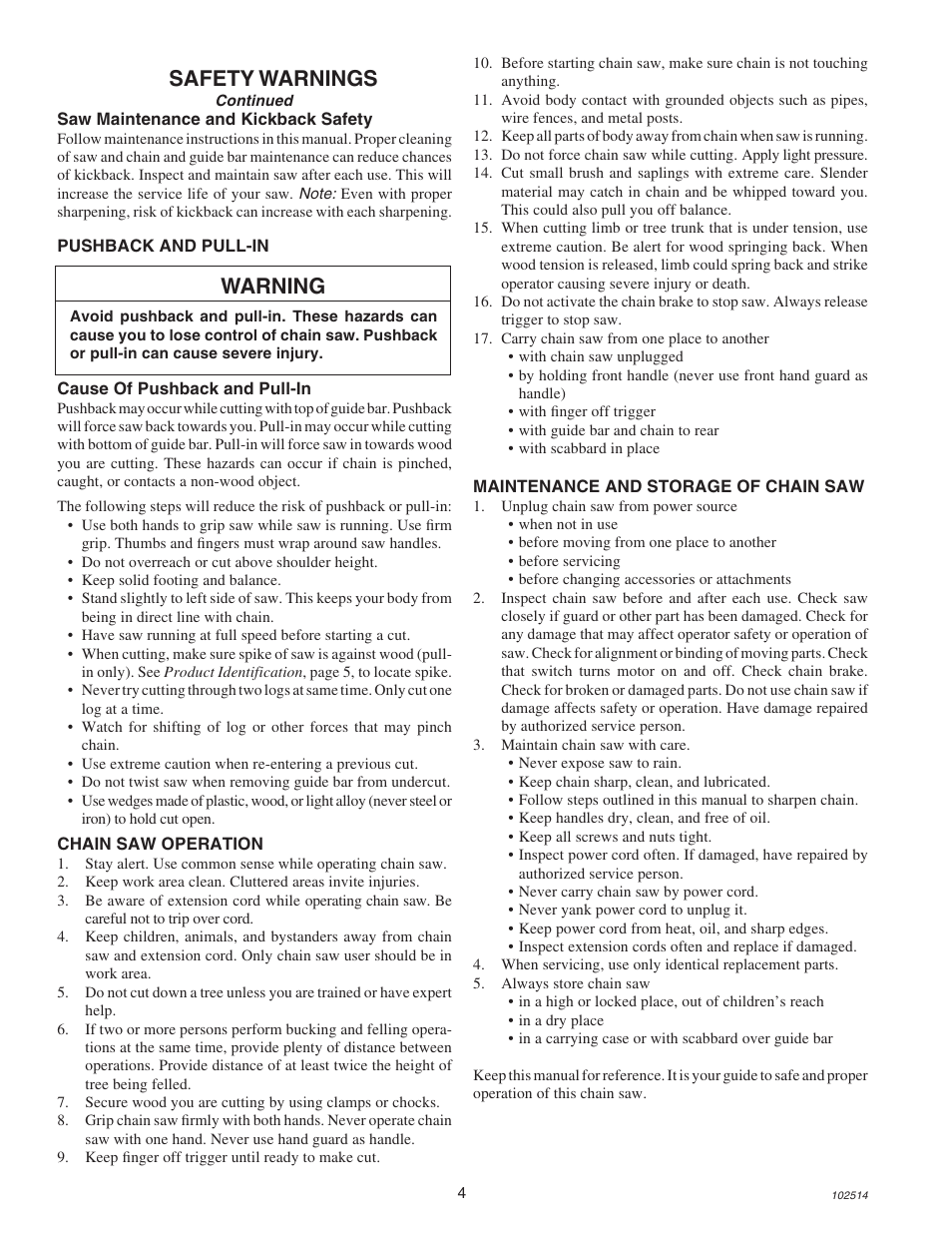 Warning, Safety warnings | Echo ECS-2000 User Manual | Page 4 / 16