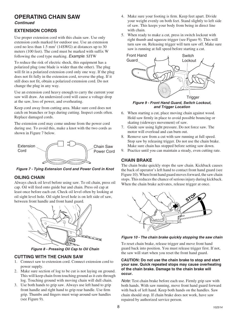 Operating chain saw | Echo ECS-2000 User Manual | Page 8 / 16