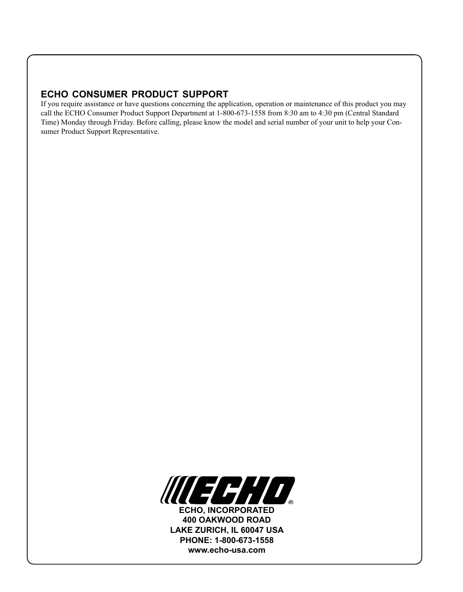 Echo SRM-225 User Manual | Page 8 / 24