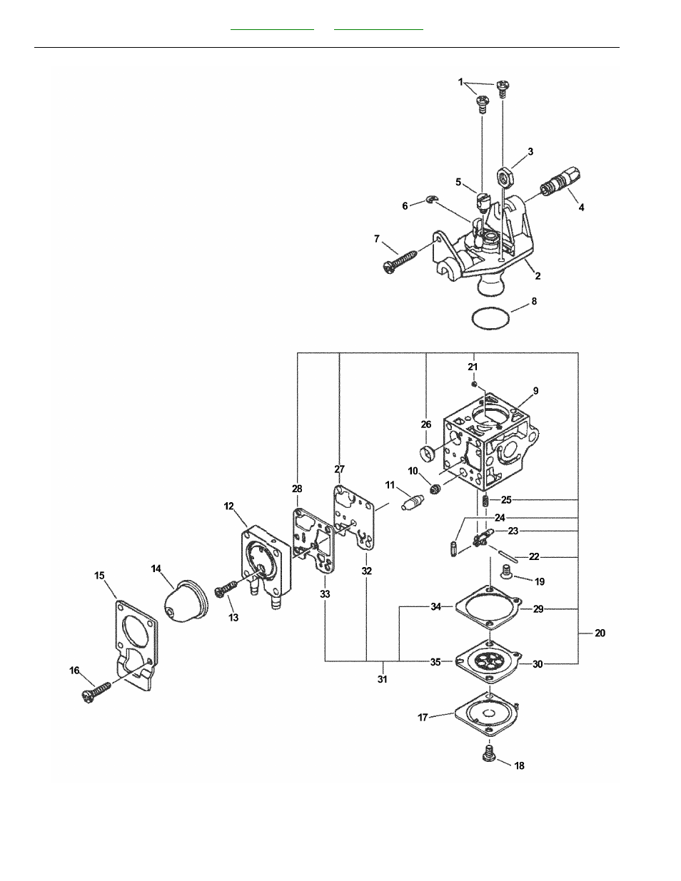 Carburetor - rb-k66b 07001001 - 07001300 | Echo HC-150I User Manual | Page 12 / 26