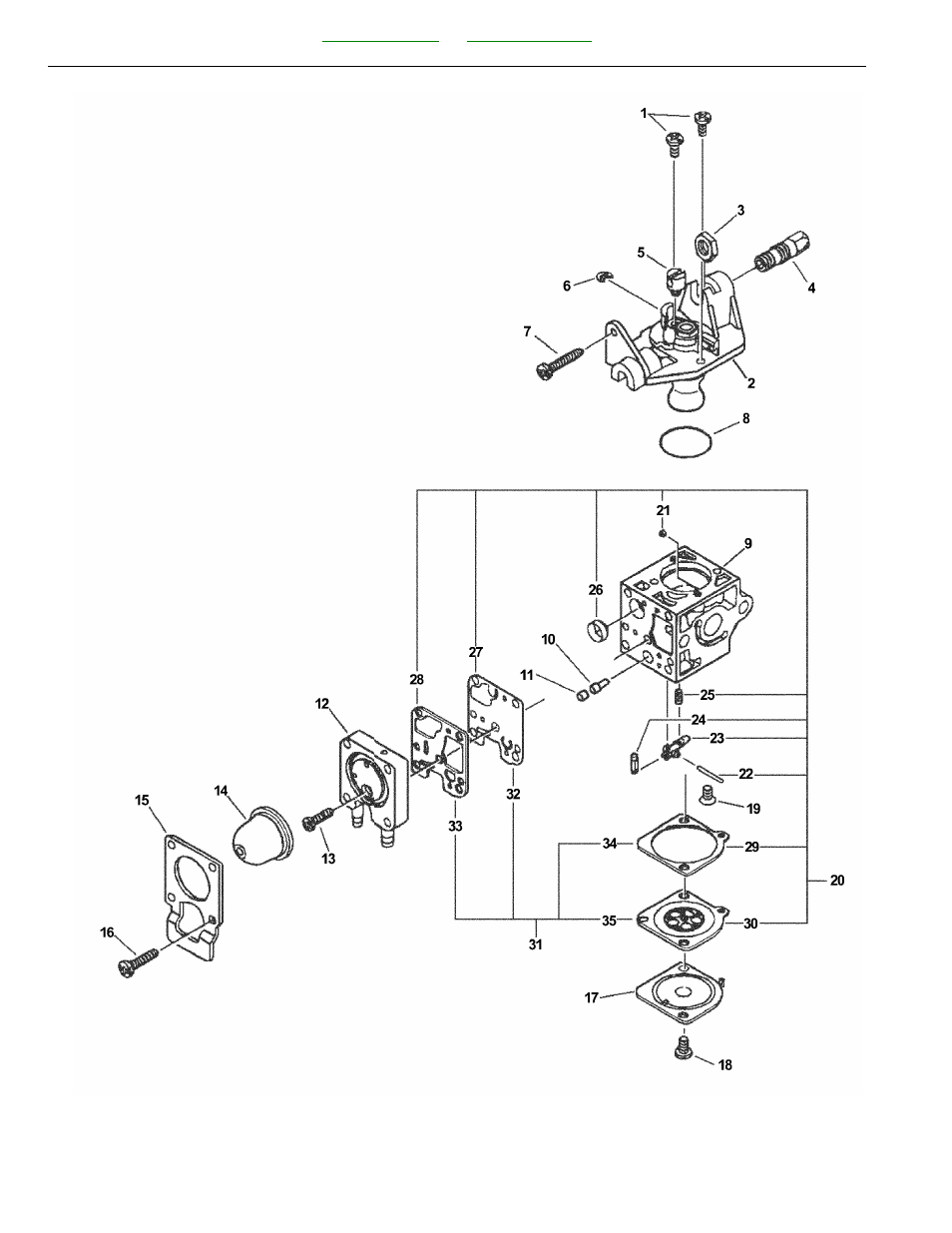 Carburetor - rb-k70 07001301 - 07999999 | Echo HC-150I User Manual | Page 14 / 26